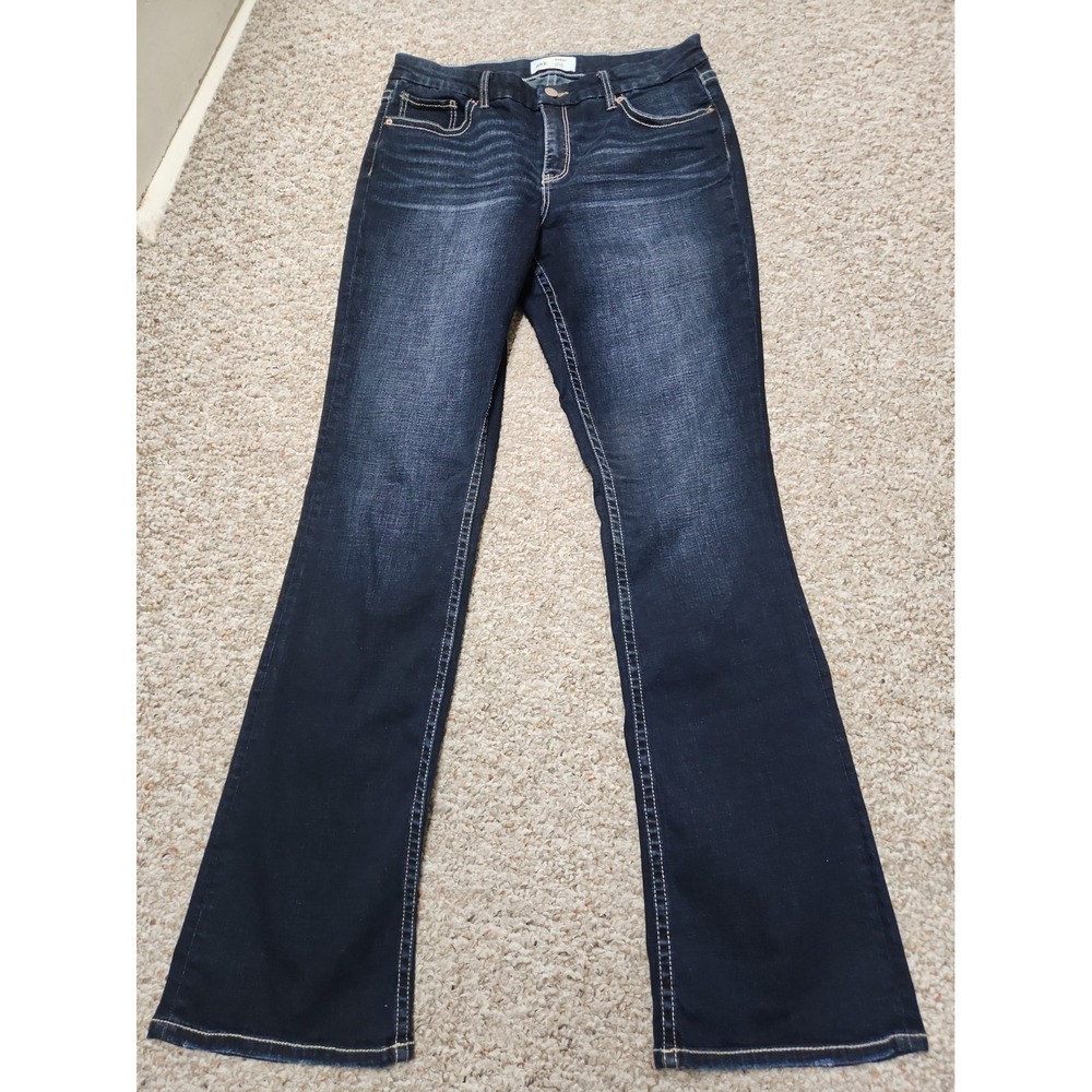 BKE Denim Gabby 30 Curvy Fit High Rise Bootcut Dark Wash Jeans 33x35.5 Actual